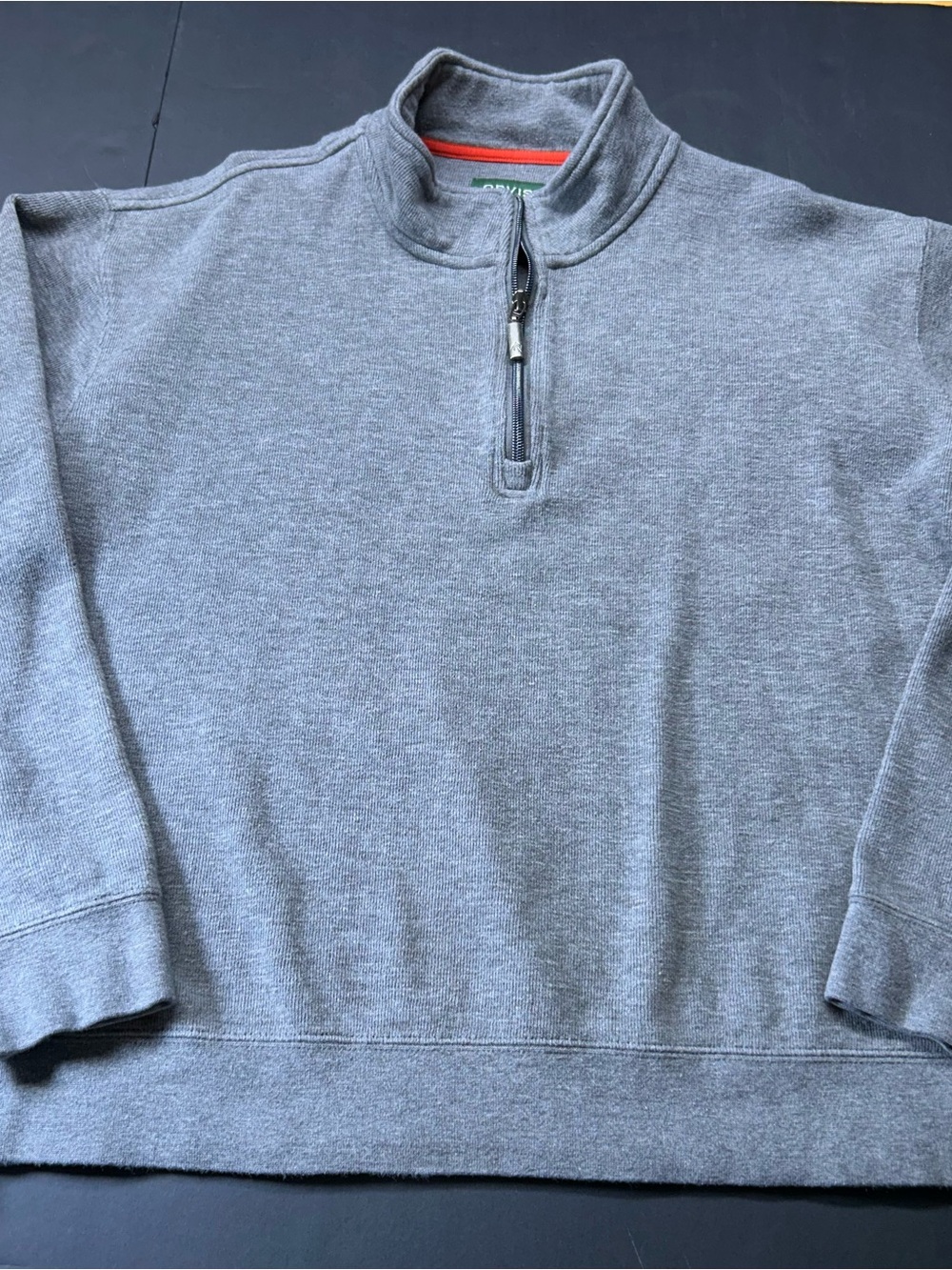 Orvis Men's Gray Quarter-Zip Performance Pullover, Size XL